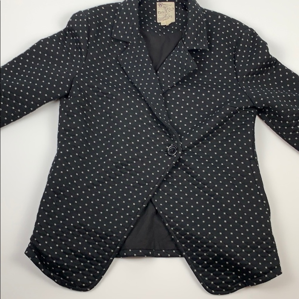 Anthropologie Tulle Black & White Quilted Jacket